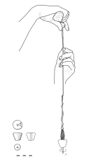 Zeichnung wie ein Spinnwirtel benutzt wird