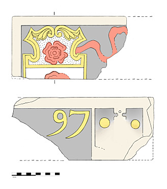 gezeichnete colorierte Zeichnung des Steines