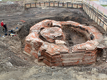 Freigelgtes Fundament der Ölmühle