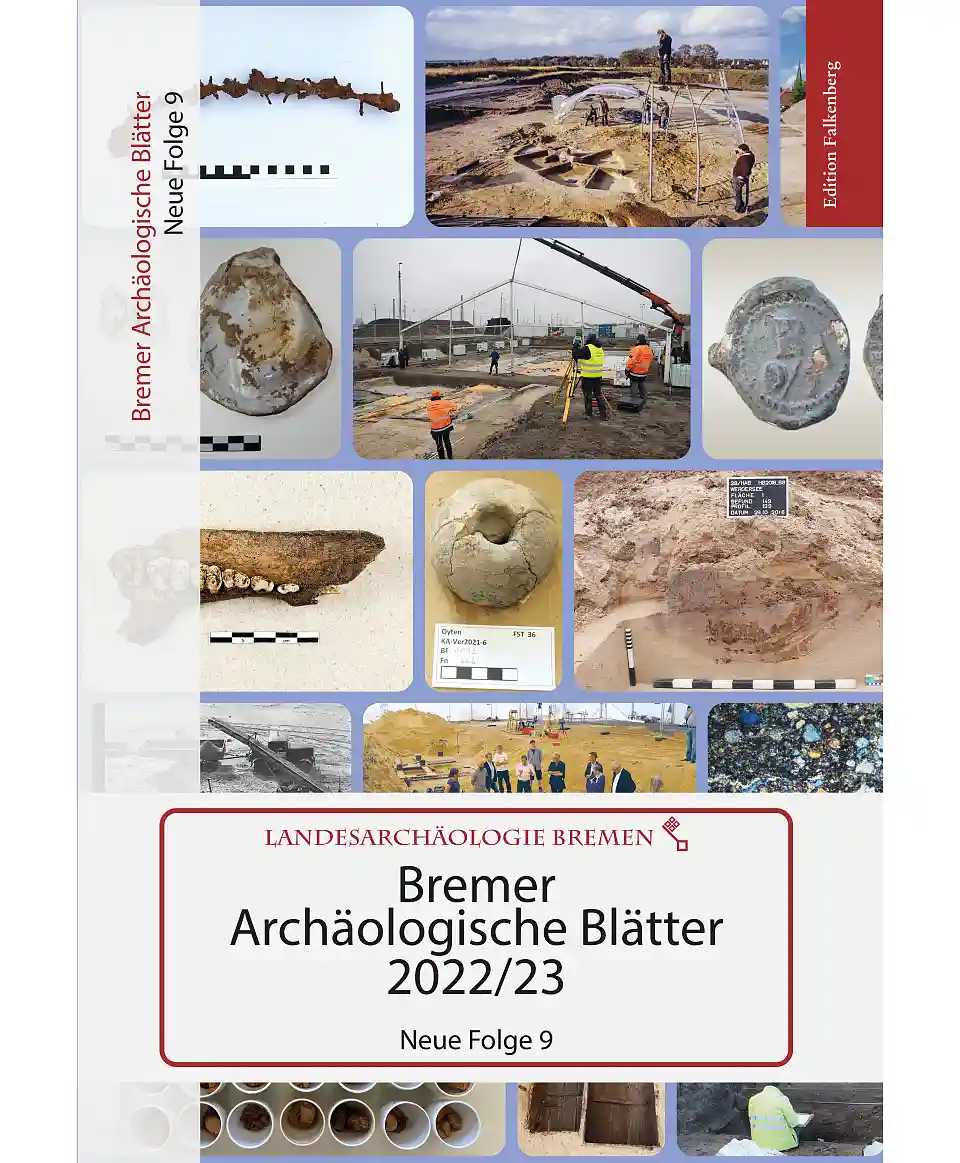Das Titelbild der BAB 2022/23 mit vielen anschaulichen Bildern von Ausgrabungen und Funden